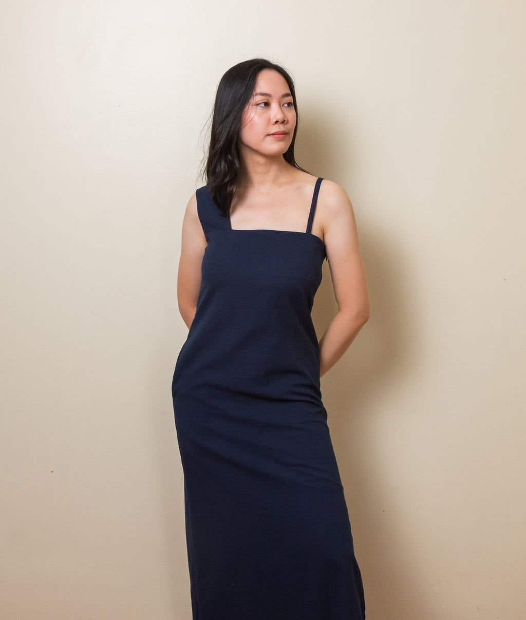 Accent Strap Maxi Dress - Deep Blue