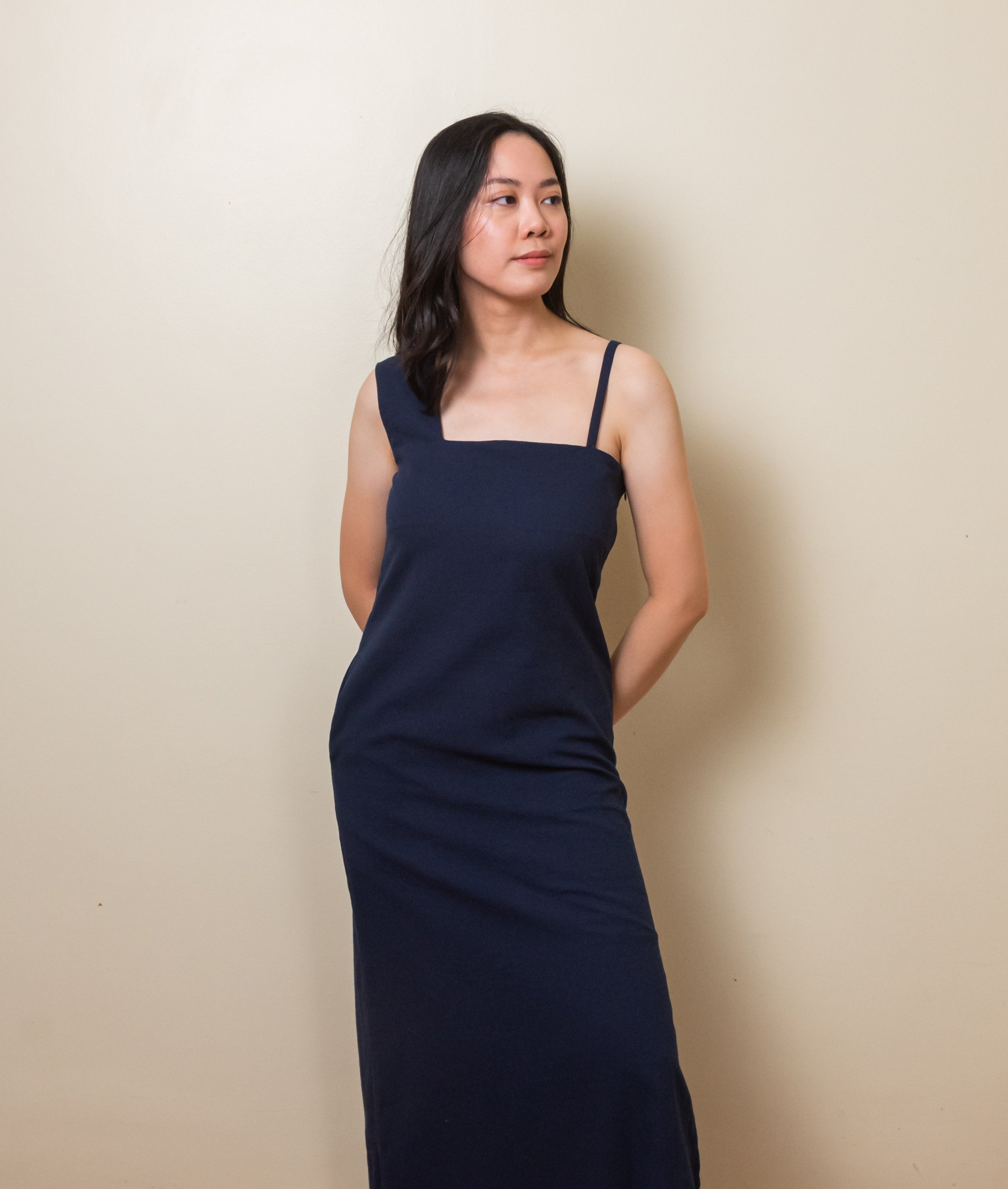 Accent Strap Maxi Dress - Deep Blue