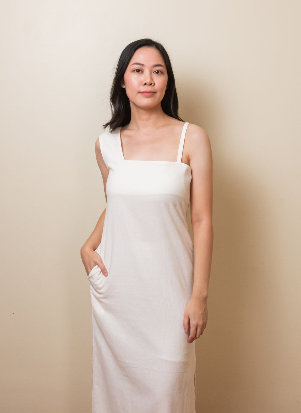 Accent Strap Maxi Dress - Milk