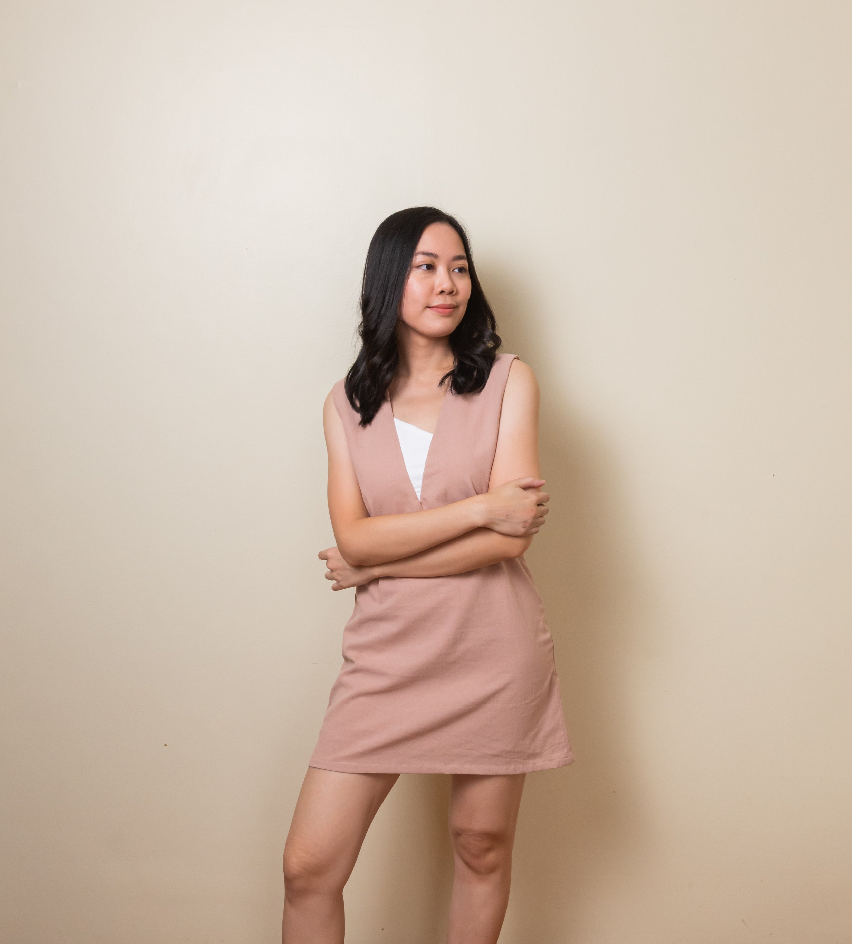 Front Detail Mini Dress - Blush