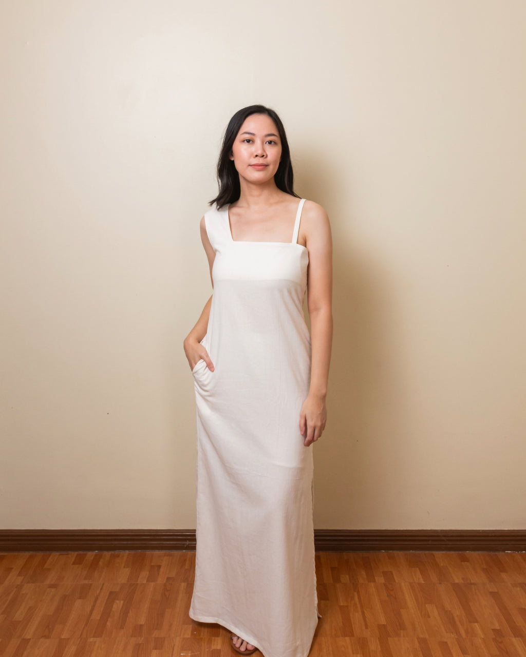 Accent Strap Maxi Dress - Milk