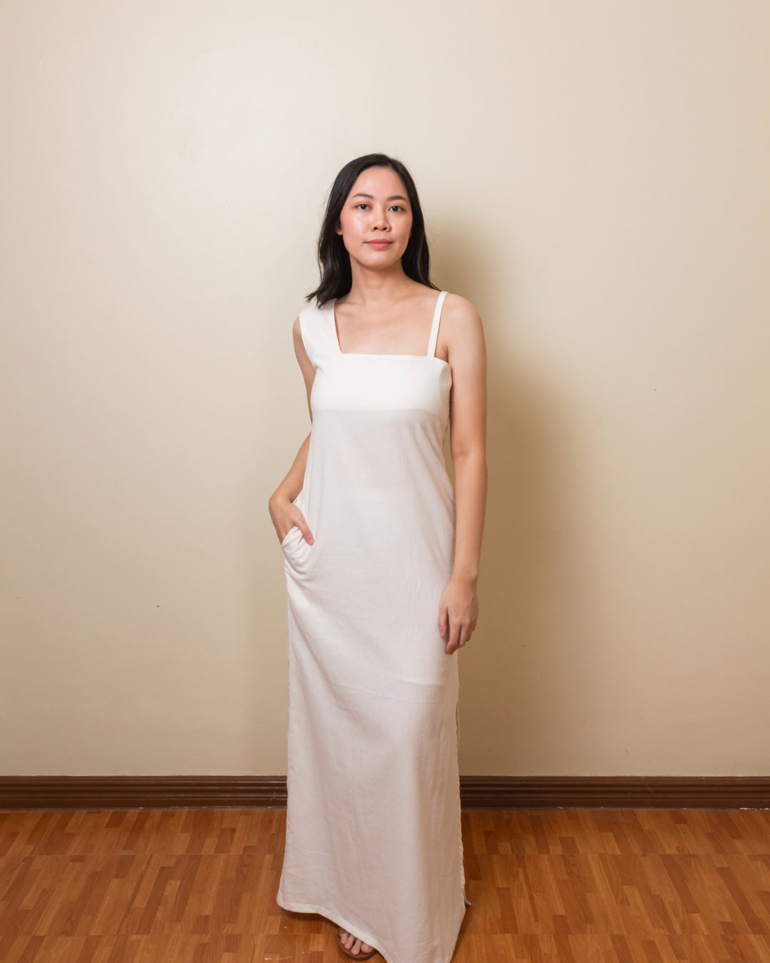 Accent Strap Maxi Dress - Milk
