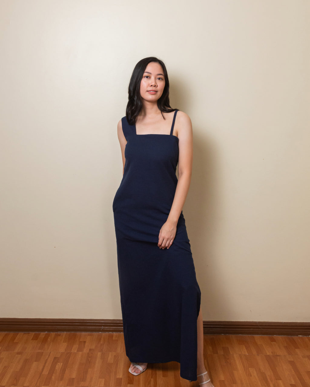 Accent Strap Maxi Dress - Deep Blue