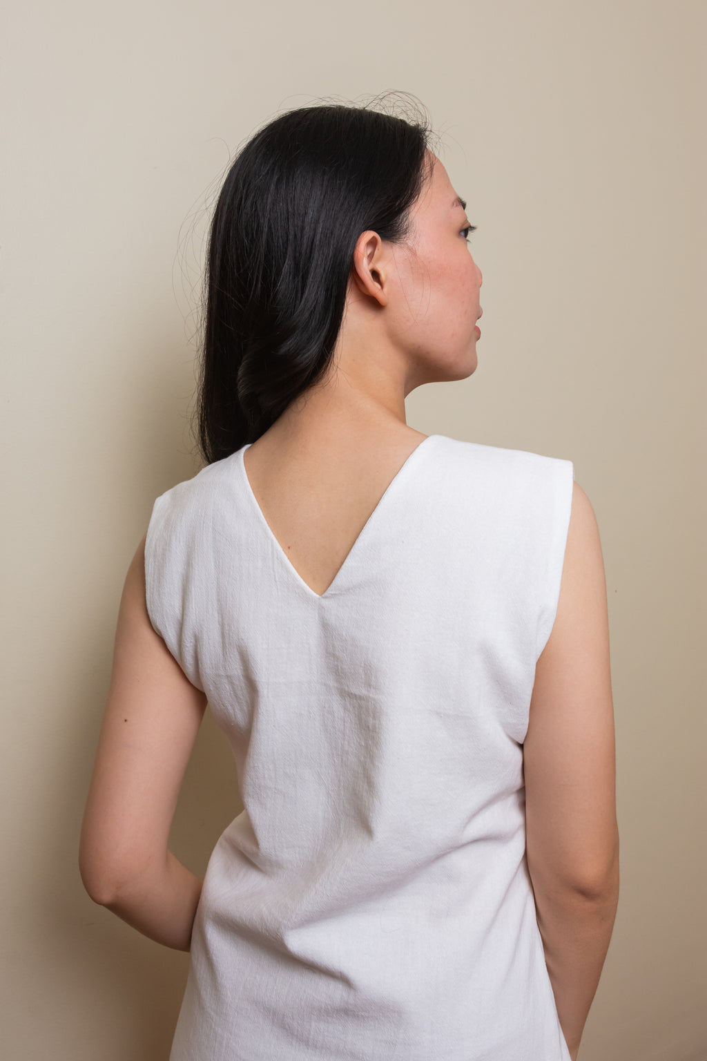 Front Detail Mini Dress - Cloud White
