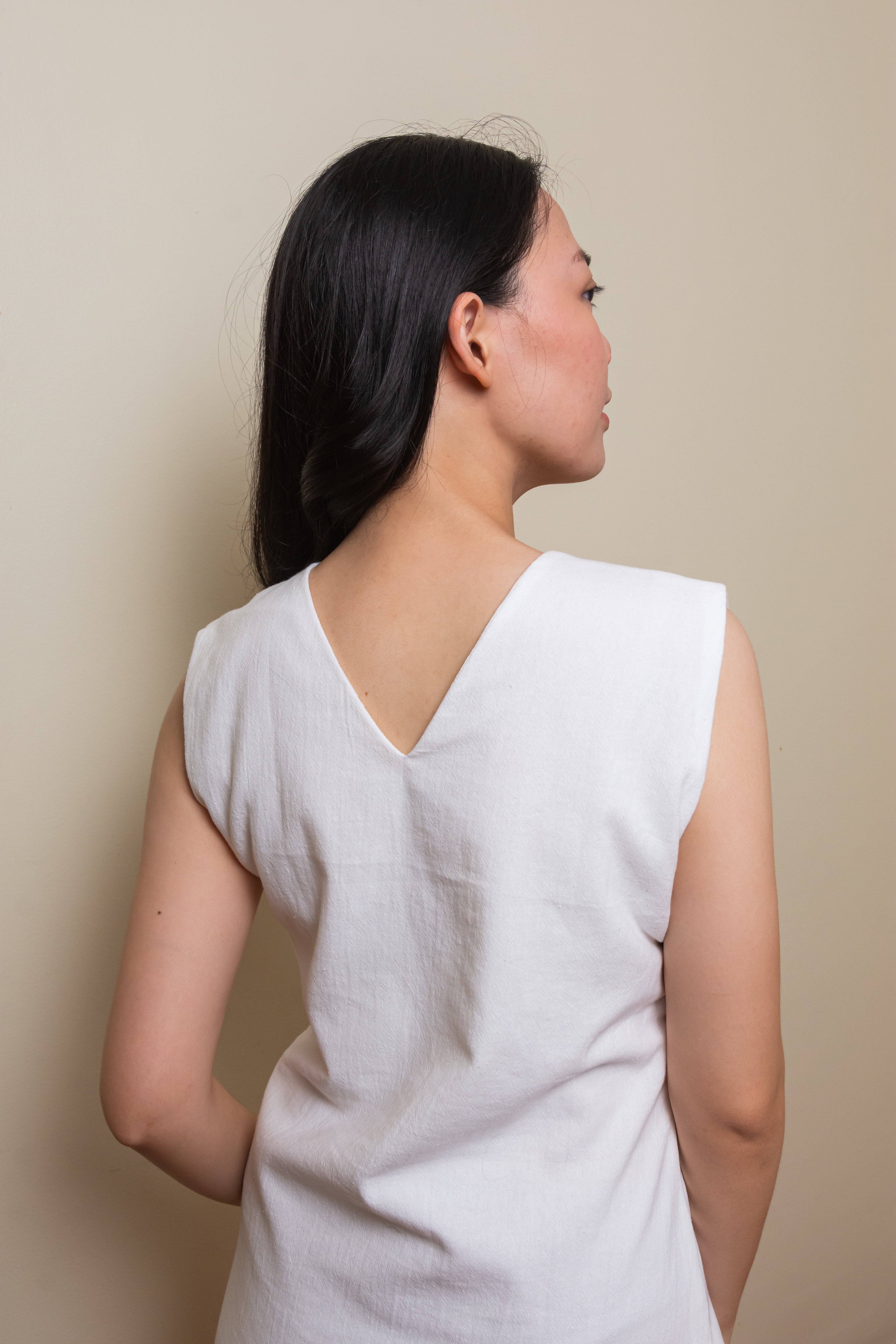 Front Detail Mini Dress - Cloud White