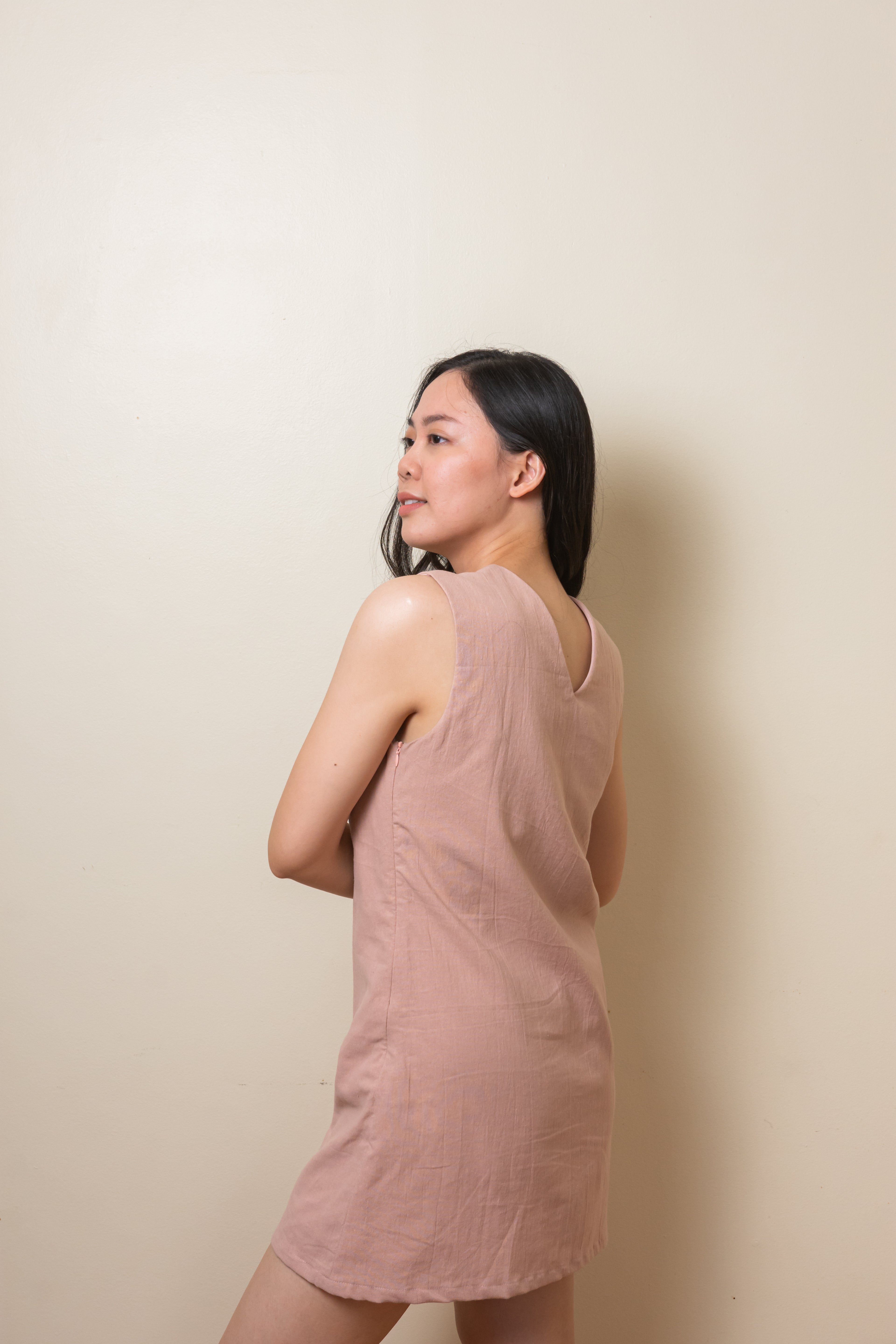 Front Detail Mini Dress - Blush