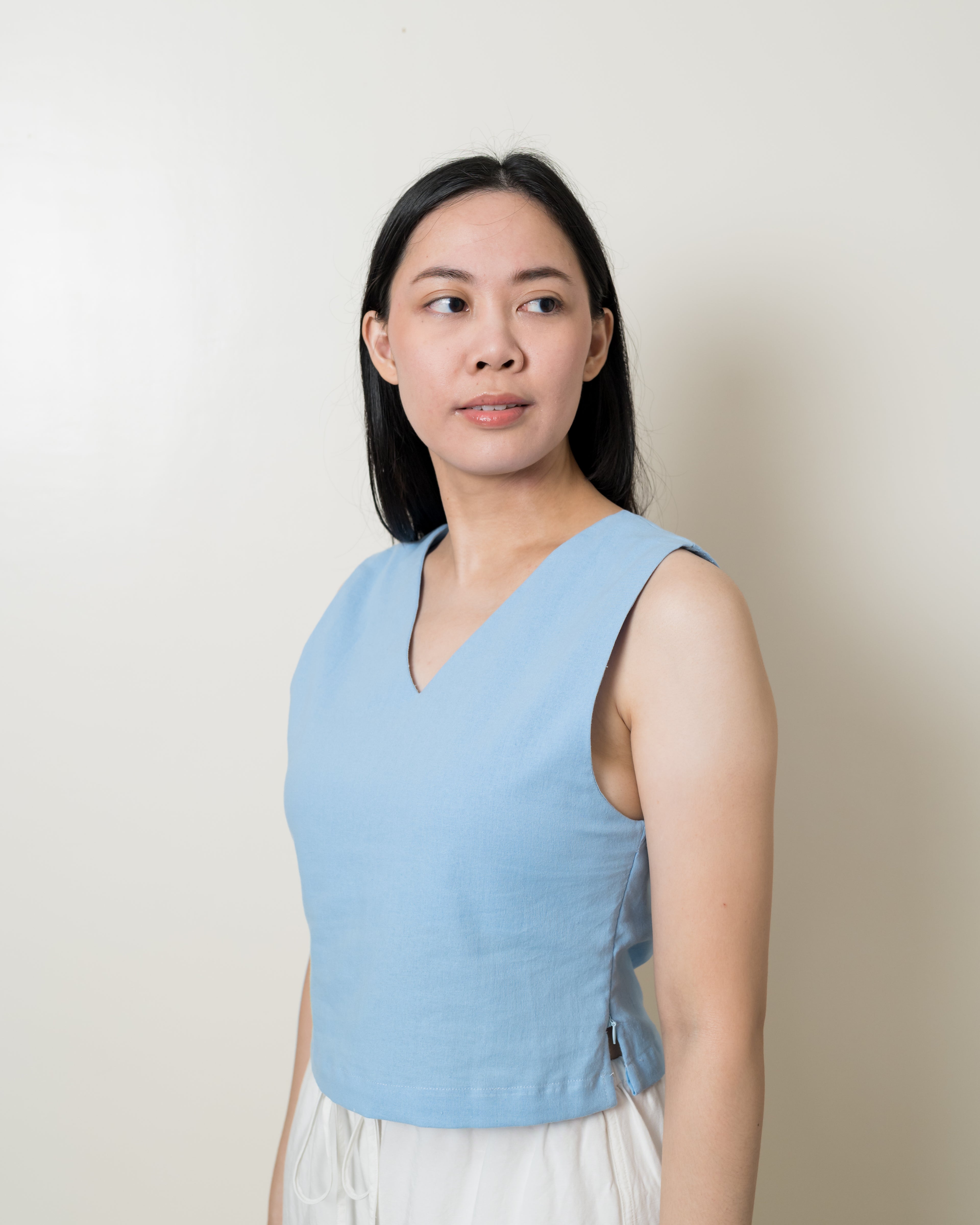 Evergreen Reversible Top - Celestial Blue